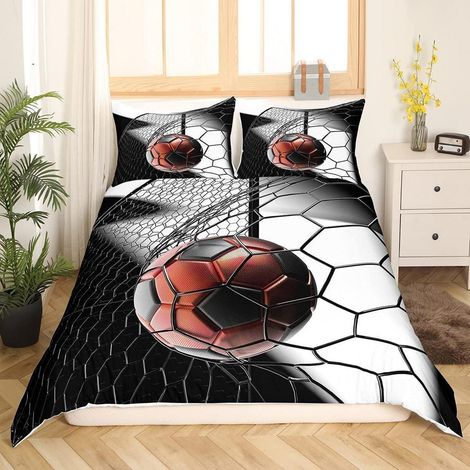 Fußball Bettwäscheset 155x220cm Mikrofaser mit 1 Kissenbezug 80x80cm