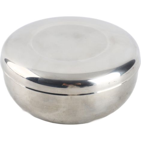 Bol à riz en acier inoxydable avec couvercle, bol mélangeur monocouche multi-usages pour la cuisine, petit format 10 x 4 cm (1/5)