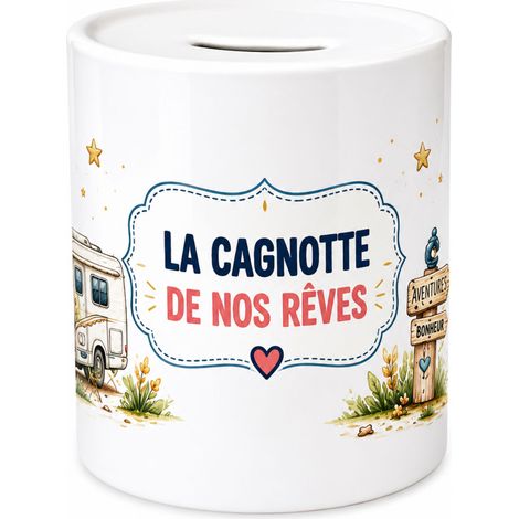 Tirelire camping-car en céramique cagnotte pour nos rêves (1/3)