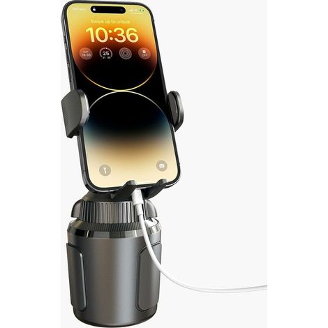 VURAHOME - Support de téléphone solide pour camion de voiture avec extension rapide, bras long, pivot rapide, hauteur réglable, rotatif à 360 degrés, support mobile universel à profil bas compatible a (1/5)