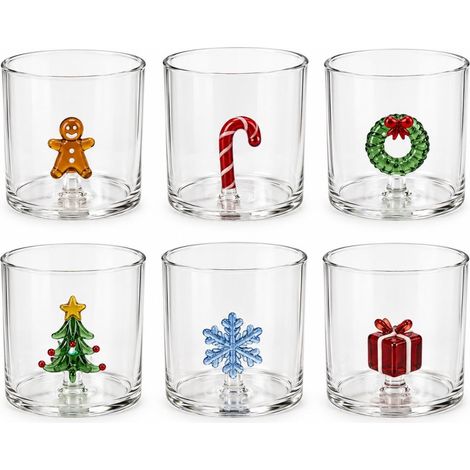 1 Pezzo Bicchiere Natale Tognana Cheermas 350 cc con Decoro 3D 6 Decori (1/5)