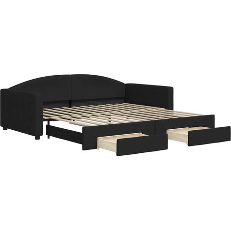 Maison Exclusive - Tagesbett Ausziehbar mit Schubladen Schwarz 10