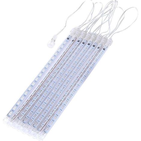 Set di tubi a pioggia a LED – 8 tubi, 144 LED – Per esterni – Effetto pioggia di meteore – Natale / Halloween / Feste – Tipo C