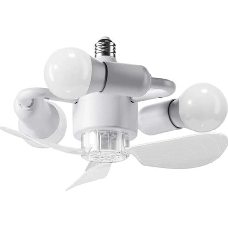 Ventilateur De Plafond Avec Lumière Et Télécommande - Base à vis E27 soufflerie silencieuse avec télécommande - Ventilateur de plafond pour salon - Pour cuisine, salon, chambre enfant, ferme, appartem (1/5)