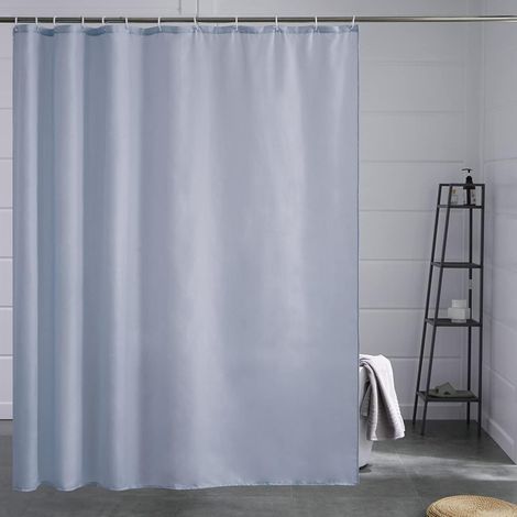 Duschvorhang Überlänge H200 x B200 cm (1er Pack) Grau Blau (1/5)