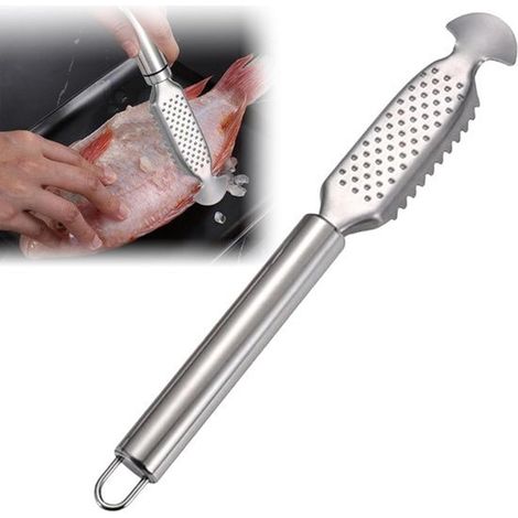 Raspador de acero inoxidable para pescado: limpieza y eliminación de escamas de pescado: más rápido y fácil (1/5)