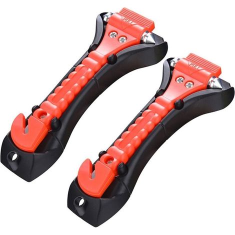 Lot de 2 marteaux de sécurité automobile avec coupe-ceinture antidérapants pour les urgences-AquaForge (1/5)