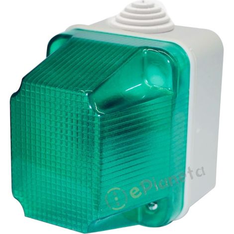 Segnalatori luminosi luce spia rosso giallo verde segnalazioni stagna IP55 per esterno attacco E14 di sicurezza Verde