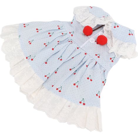 Vêtements pour lapins et petits animaux de compagnie : robe cerise, jupe cerise, bleu, taille S. (1/5)