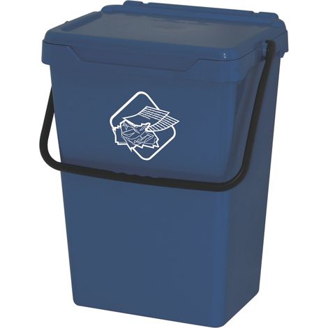 cassonetto in plastica con coperchio per raccolta differenziata, 35 litri