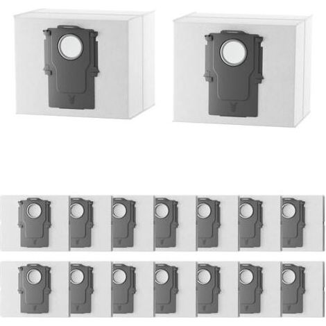 16 Sacs Aspirateur Compatibles avec Roborock S8 Pro Ultra, S8+, S7 Pro Ultra, S7 MaxV Ultra, Q7+, Q7 Max+, Q5+, Q5, 3L Sacs Poussire de Grande Capacit,Pices de Rechange pour Aspirateurs (1/5)