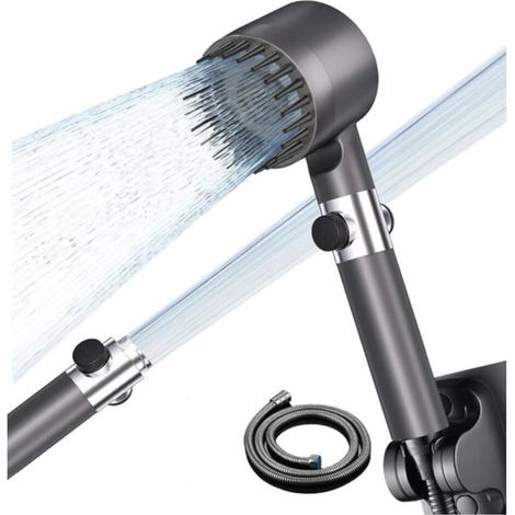 High pressure anti-limescale shower head with water saving filter, bathroom shower head with button. (1/5)