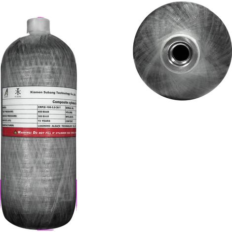 Serbatoio dell'aria ad alta pressione, capacità 2 litri, fibra di carbonio resistente, solo 2 litri (1/2)