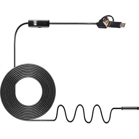 Endoscope industriel 3 en 1 avec caméra d'inspection intégrée, 6 LED, étanche IP67, port USB Type-C, compatible avec smartphones et PC Android. (1/5)