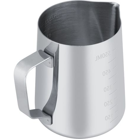 Mousseur à lait en acier inoxydable 600ml, pichet à café espresso avec graduations, tasse barista, récipient pour latte art. (1/5)