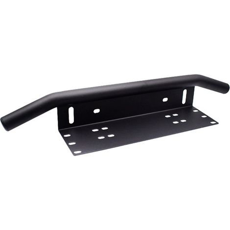 Support de plaque d'immatriculation avant noir universel pour calandre, avec support de projecteur LED intégré. (1/5)
