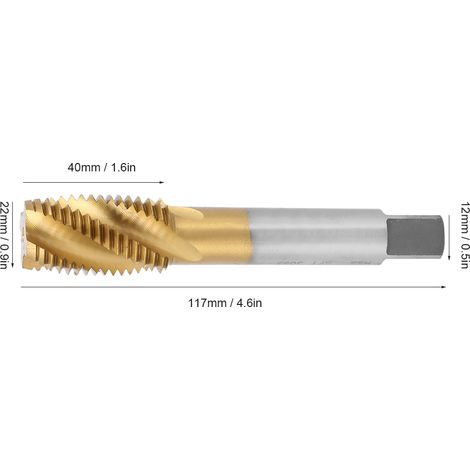 Taraud M222,5 mm pour machines à tarauder à spirale contenant du cobalt (1/5)