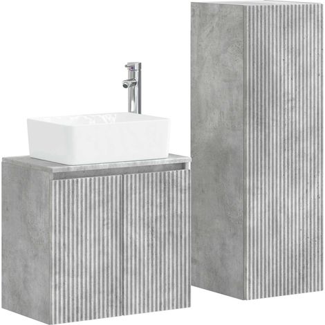 Bathroom Furniture Set 2 pcs Concrete Grey 33 x 34.5 x 100 cm vidaXL (1/5)