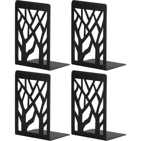Set di 2 fermalibri in metallo nero per libri pesanti e leggeri - Eleganti supporti per libreria (1/5)