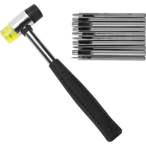 Lot de 4 emporte-pièces rond en acier inoxydable, poinçon droit pour cuir, outil de bricolage perforateur à main pour travaux sur cuir et ceintures (1/5)