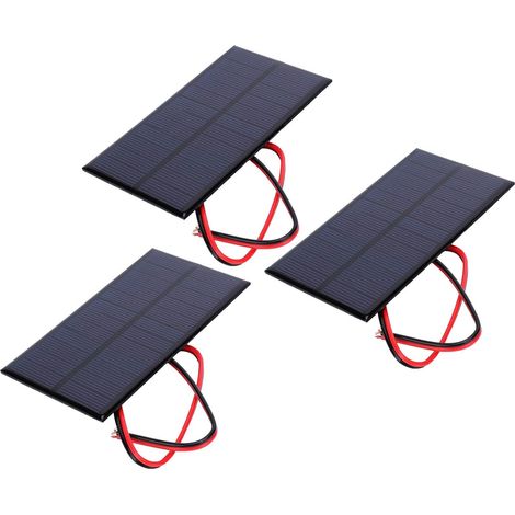 Mini panneau solaire DC 6 V 1 W - Petit panneau solaire - Micro panneau solaire - Module avec câble de 30 cm - Pour l'énergie solaire, le bricolage, la pelouse solaire, la lampe de poche (1/5)