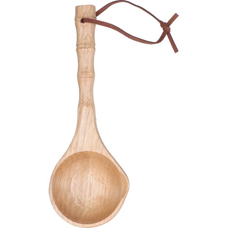Cuillère en Bois Long Manche Durable pour Soupe et Porridge, Ustensile de Cuisine Léger (1/5)