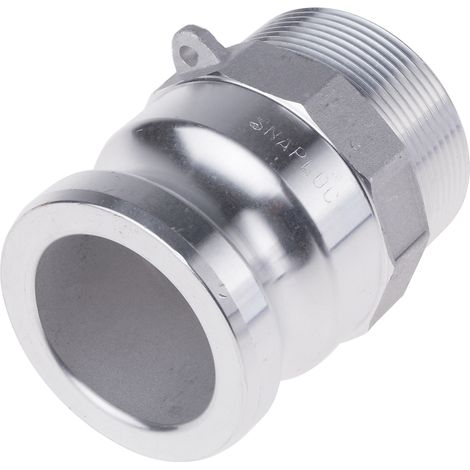 Adaptateur cannelé Partie F RS PRO Mâle Droit 2pouce, BSP 2" , en Aluminium ( Prix pour 1 ) (1/2)