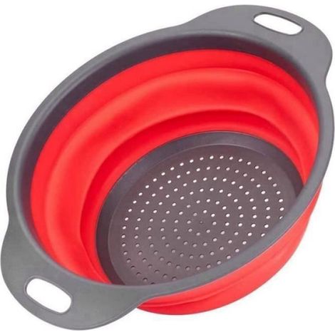 1 Passoire Pliable en Silicone Rouge pour Lave-Vaisselle, Accessoire Cuisine Compact et Résistant à la Chaleur (1/2)