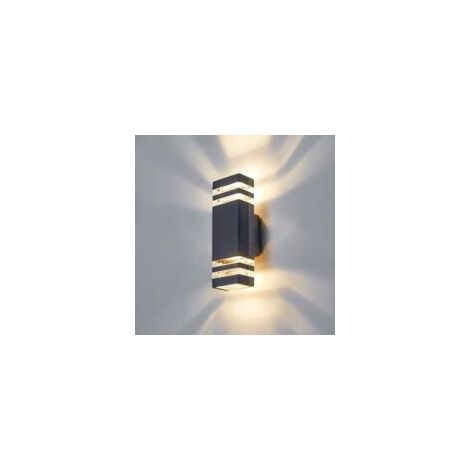 LED-Außenwandleuchte – Moderne Außenbeleuchtung, IP65 wasserdichte Außenwandleuchte, 3000 K, nach oben/unten gerichtete Außenwandleuchte, GU10-Fassung, Aluminium, Anthrazitgrau – Crezuo