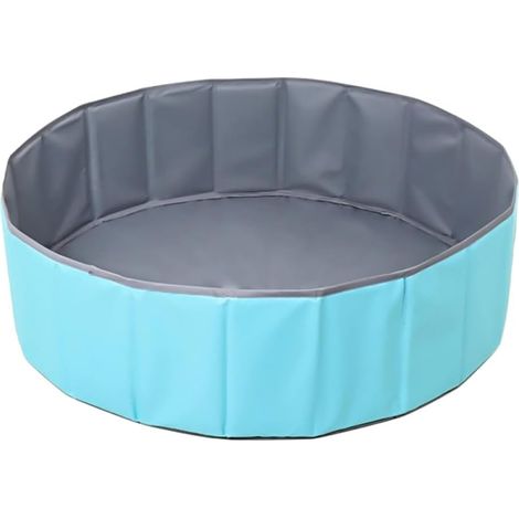 YL00346 Faltbares Baby-Bällebad, tragbares wasserdichtes rundes Bällebad für Babys, Jungen, Mädchen, Hunde, Katzen, drinnen und draußen (80 cm, blau),