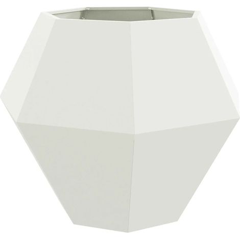 Jardinière rectangulaire extérieure design classique 100 x 100 x 80 cm en acier blanc