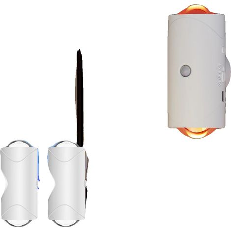 Luz nocturna con sensor de movimiento, recargable, con cambio de color, blanca, 2 unidades. (1/2)
