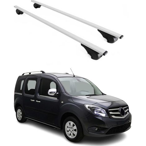 OMAC Dachträger Querträger für Mercedes Citan W420 2021-2026 – Abschließbar – Max. 75 kg – 2 Stangen Stahl Silber (1/5)
