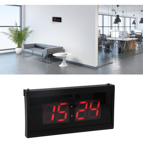 Horloge murale numérique avec calendrier, grand écran, horloge électrique de bureau pour la maison ou le bureau, prise 100-220 V. (1/5)