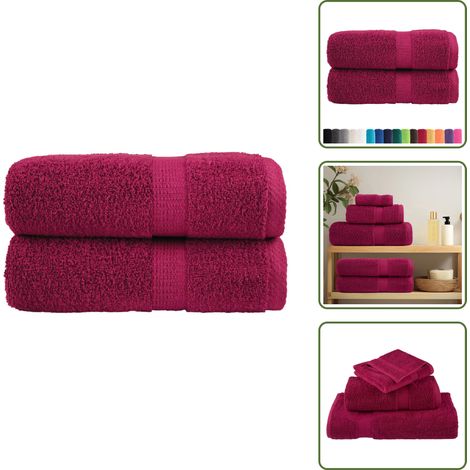 The Living Store Premium-Waschtücher SOLUND 2 Stk. Bordeaux 30x30 cm 600 g/m² - Badetücher (1/5)