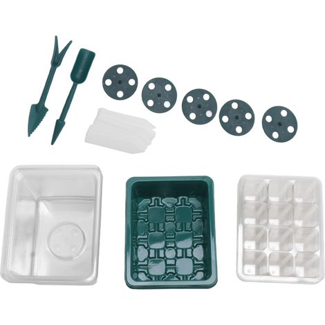 Plateau de semis à 12 alvéoles, humidité réglable, kit de germination épais avec base transparente en forme de dôme pour la culture des graines. (1/5)