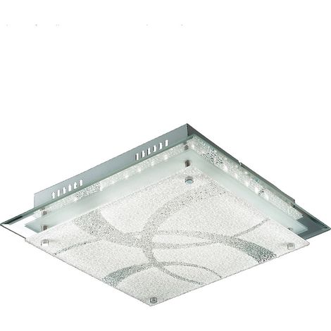 Italux Orlando Plafoniera a filo soffitto in vetro modellato classico a 1 luce LED, 3000K