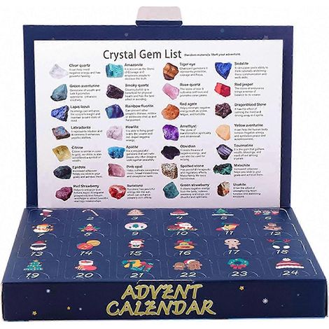 Adventskalender mit 24 Edelsteinen für Kinder und Erwachsene – Weihnachtscountdown mit einzigartigen Kristallen und Mineralien für Jungen und Mädchen (1/5)