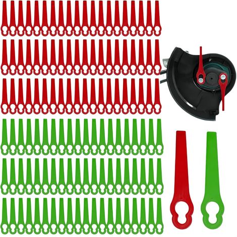 120 Pcs Red Plastic Trimmer Blades 83mm Lawn Mower Accessories Cordless Brush Cutter Tool (1/5)