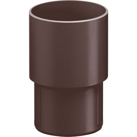 INEFA Fallrohr Verbinder, PVC Ablaufrohrverbinder Dachrinnenzubehör, einfache Steckmontage, Made in Germany - DN100 / 100mm Dunkelbraun