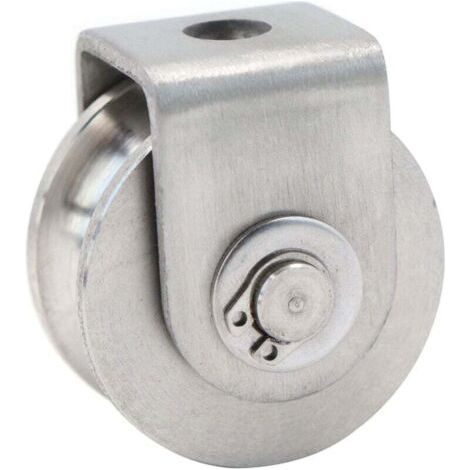 Pair Einzelrolle für Edelstahlseil, Heberolle, Kletterrolle, Lastrolle, 30 kg Tragkraft – 1 Stück Silber