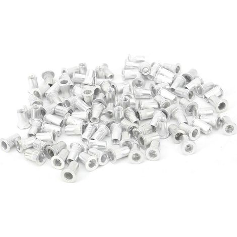 100 Stück Zugnietmuttern aus Aluminium, Flachkopf, vertikal, Hardwarezubehör WJ‑30045M4
