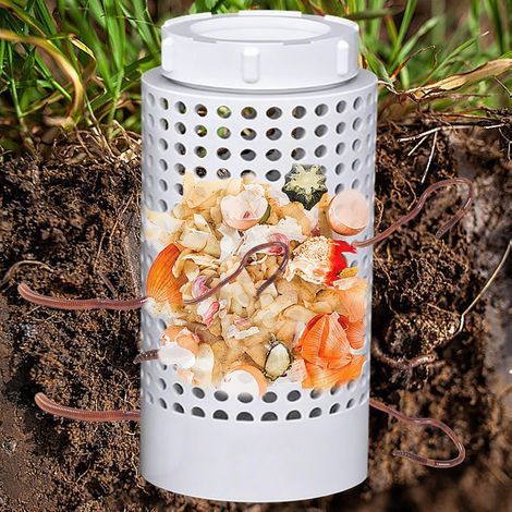 composteurs enterrés, Lombricomposteur Portable, Ferme à vers en Plastique pour déchets organiques, Composteur Extérieur avec Trous et Couvercle, Idéal pour Le Jardin, Utilisation arrière-Cour (1/5)