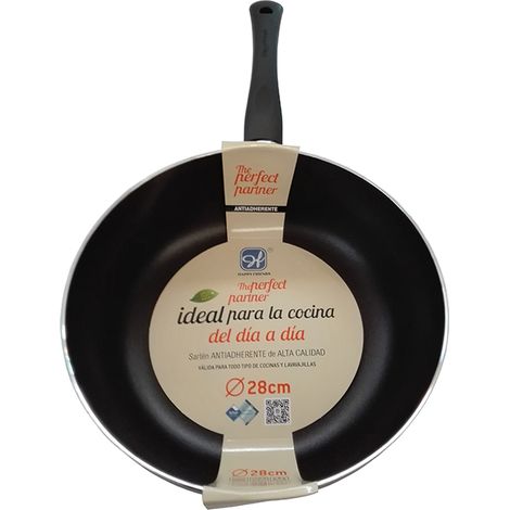 HAPPYFRIENDS sarten honda induccion 28 cm , Sartén honda inducción 28 cmCalidad PREMIUMHecha con aluminio de alta calidad y revestimiento antiadherente Non Stick libre de P