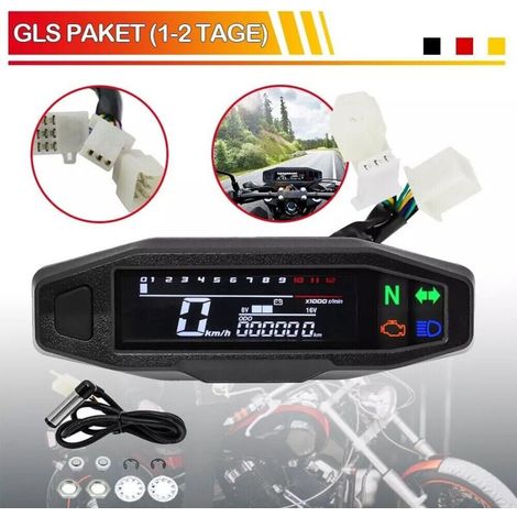 Compteur kilométrique numérique LCD Motorrad Drehzahlmesser (RPM/KMH) - Compteur kilométrique numérique LCD Motorrad Drehzahlmesser (RPM/KMH) (1/5)