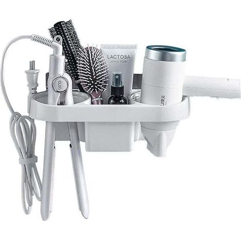 Wall Mounted Hair Dryer Holder Bathroom Storage Rack (1/4)