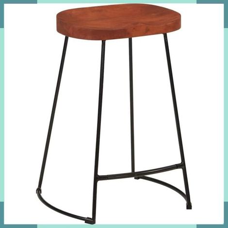 344915 Tabourets de bar Gavin lot de 2 45x40x63cm bois massif manguier (1/5)