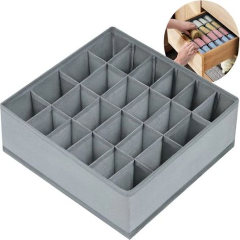 Boîte de rangement en tissu pour sous-vêtements, tiroir, organisateur de rangement pour chaussettes et sous-vêtements avec séparateurs, grande boîte de rangement pour la maison (1/5)