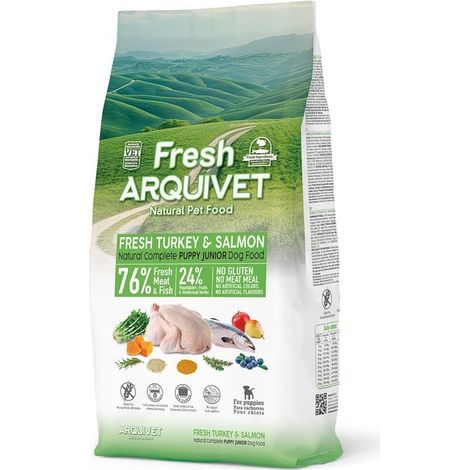 ARQUIVET Fresh Puppy Turkey and Salmon - semi-moist dog food - 10kg (1/3)