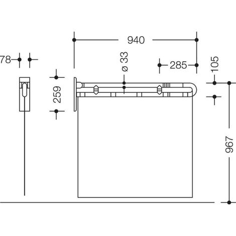 HEWI 801.52.10041 86 Pare-projections de douche Ser 801